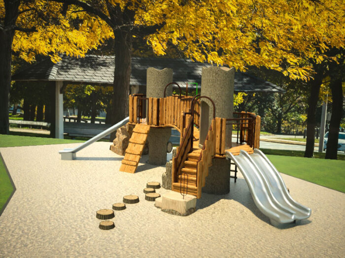 Tree Walk Village is the latest large play structure in the TreeLine product series