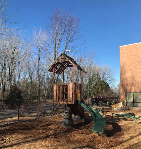 TL-101 is a single post tree house play structure that is part of the TreeLine playground series.