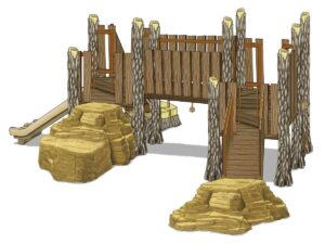 TL-112 is a play structure that is part of the TreeLine series made up of log posts