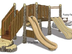 TL-110 is a TreeLine series play structure for playgrounds that has log posts